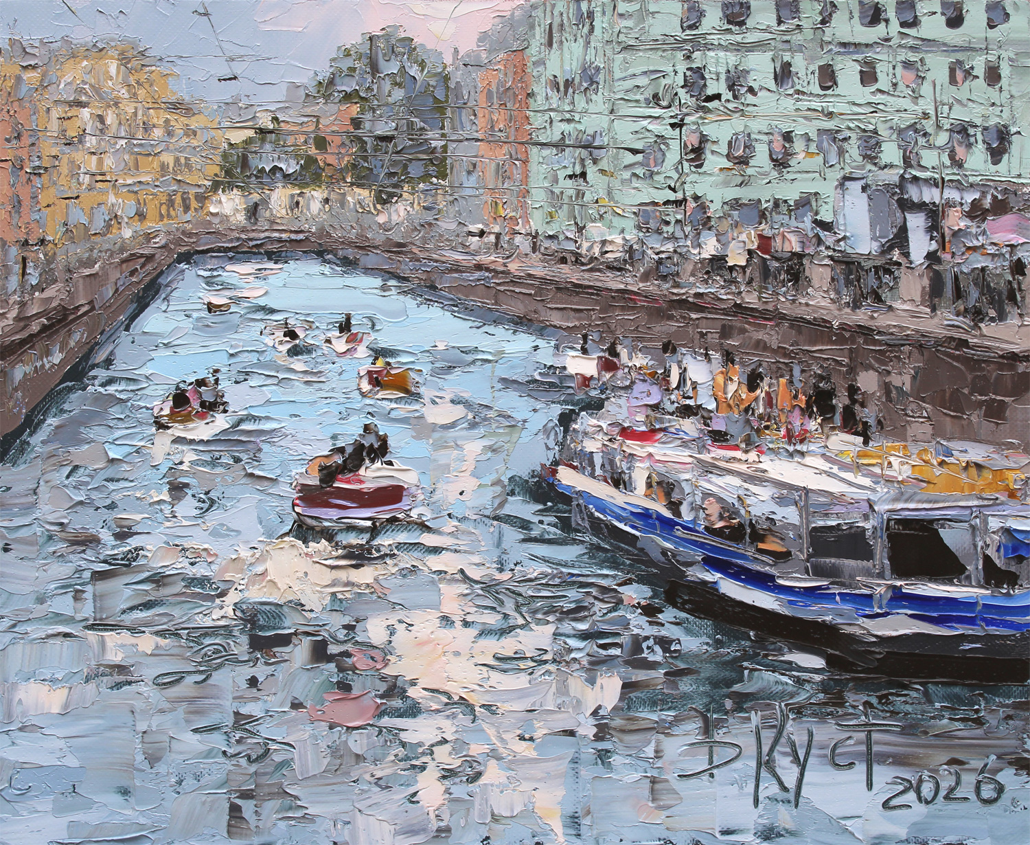 Картина «On the Griboedov Canal» художника Дмитрия Кустановича